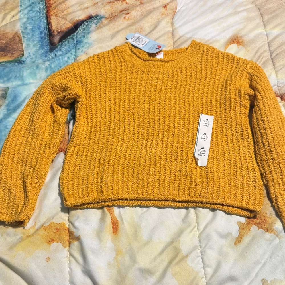 Cat & Jack Vibrant Yellow Crew Neck Sweater